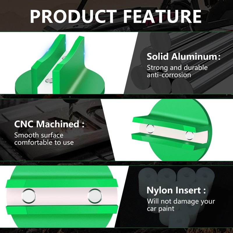 Chelhead Green Magnetic Frame Rail Floor Jack Pad Universal Aluminum