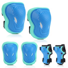 Knee Pads Children's Inline Pads Children's Adjustable Protector Set, Elbow Pads and Wrist Guards for Inline Skates Scooter Roller Skates Wheels Skateboard