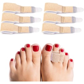 LDATY 6 PCS Hammer Toe Straighteners, Broken Toe Wraps, Hammer Toe Separators Splint, Toe Bandage, Hammer Toe Corrector, Toe Cushioned Bandages warp for Overlapping Toes, Broken Toes & Hammer Toe
