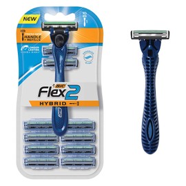 Bic Flex 2 Hybrid Razor - 1 Handle & 10 Cartridges Per Package - Pack of 2