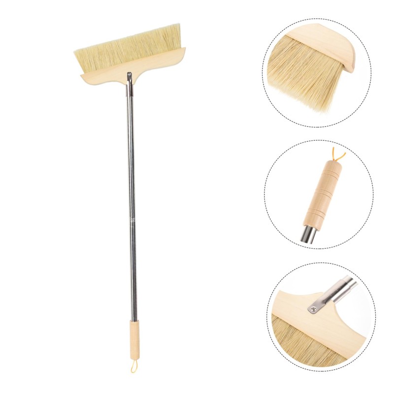 NOLITOY Bristle Broom with Long Handle Bristles for Indoor and