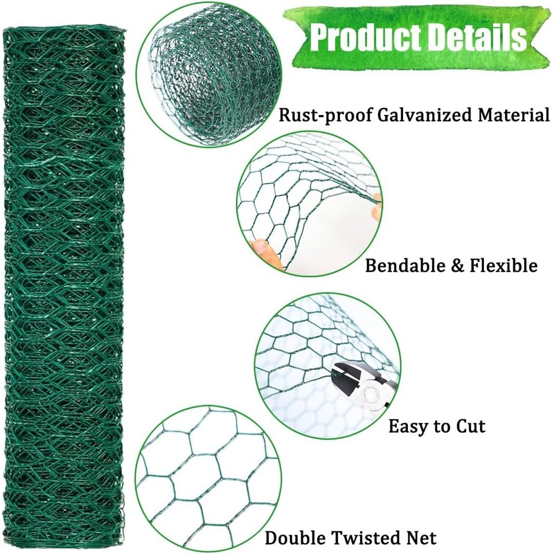 Chicken Wire Mesh Roll, 40cm x 5m Hexagonal Garden Netting