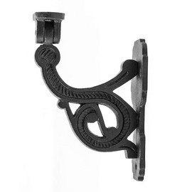 Renovators Supply Manufacturing Black Wrought Iron Stair Hand Rail Bracket 4.5" H X 3.2" Proj. Rust Resistant Powder Finish Decorative Railing Bracket for Stairway Support with Hardware