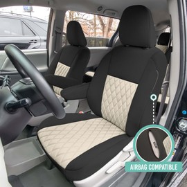 FH Group Custom Fit Neoprene Seat Covers for 2011-2020 Toyota Sienna with Neosupreme Water Resistant Automotive Seat Covers - Front Set Beige