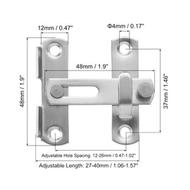 PATIKIL Barn Door Latch, Flip Gate Latch Stainless Steel Hardware Safety Door Lock for Fence Barn Gate Wine Cabinet Closet, Silver Tone