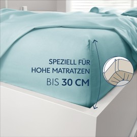 Dreamzie Fitted Sheet 200 x 200 cm - 100% Microfraser - Fitted Sheet for Thick Mattresses up to 30 cm - Anthracite - Tested for Harmful Substances (Oeko Tex), Bed Sheet with Elastic Band