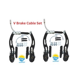 AARNAV BMX MTB Mountain Bike V Brakes Caliper Replacement V Brakes Front and Rear Set Pull V Brakes with V Brake Accessories Suitable for All Bikes (V Brake Set with Accessories)