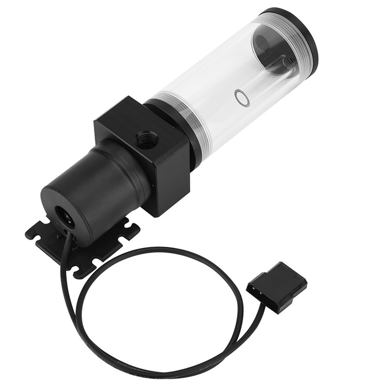 Acrylic Computer DIY Water Cooling Tank Cylinder Reservoir 19W Pump