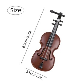 Worlds Smallest Violin Miniature Violin Wooden Model Violin Keychain Mini Musical Ornament Toy Office New Year Gifts for Decorating Dollhouse Home