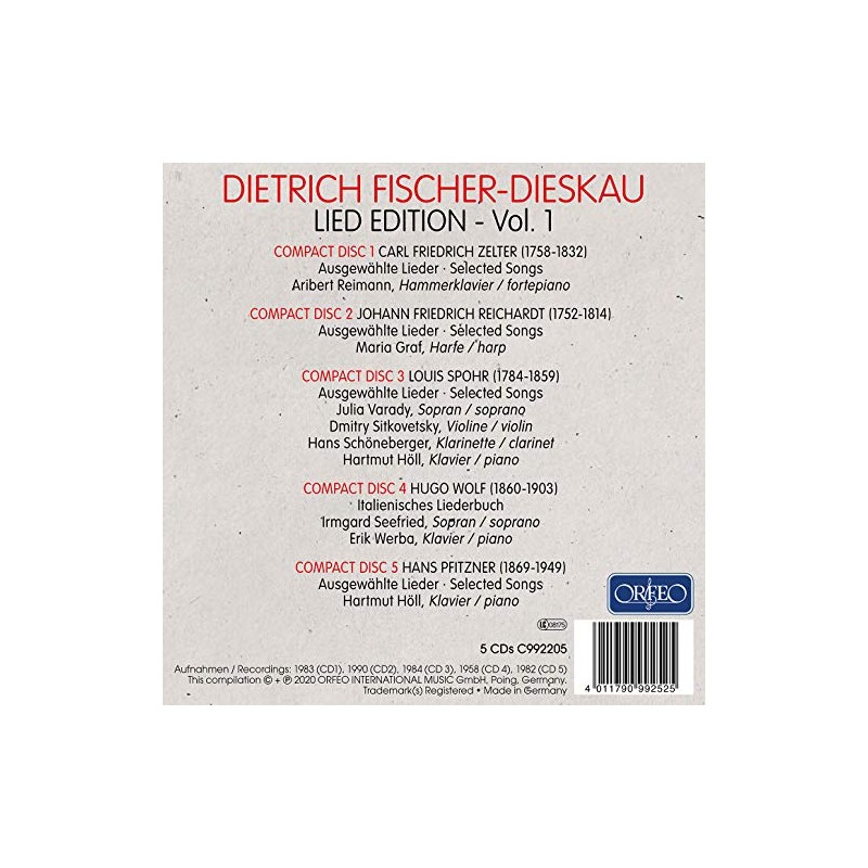 Dietrich Fischer-Dieskau,Lied-Edition-Vol.1