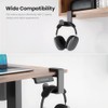Adjustable Rotating Headphone Stand with Cable Organizer - Black