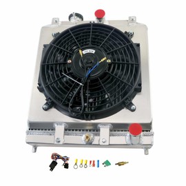 TSMINDUSTRY 3 Row Aluminum Radiator + Shroud Fan + Relay for 1992-2000 Honda Civic D15 D16 EK EG Acura Integra 1993 1994 1995 1996 1997 1998 1999 Radiators