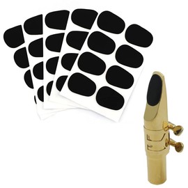 QIRUIRED 40Pcs Mouthpiece Cushions Alto Tenor Saxophone & Clarinet Mouthpiece Patches Oval Rubber Mouthpiece Patches Pads, Black 0.8mm Thicknesses