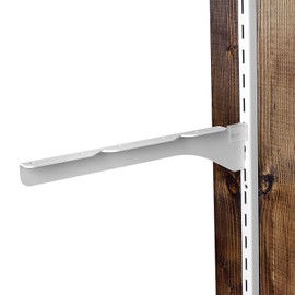 Waki Sangyo WPS022 Pillar Shelf Series Shelf Bracket, for Three(3) 1x4 Planks, Left-Side, White