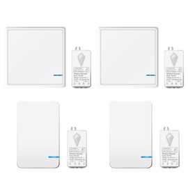 NineLeaf Wireless Light Switch and Reciever Kit, Wireless Switch Remote, No Wiring Required, Easy to Install Long Range for Led Light Ceiling Lights Fans (2Mini Switch 2Square Switch 4Receiver Kit)