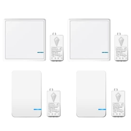NineLeaf Wireless Light Switch and Reciever Kit, Wireless Switch Remote, No Wiring Required, Easy to Install Long Range for Led Light Ceiling Lights Fans (2Mini Switch 2Square Switch 4Receiver Kit)