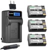 Kastar 3-Pack D-LI50 Battery and LCD AC Charger Compatible with