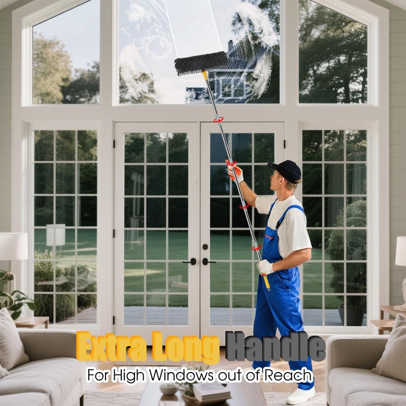 Dymoll 81" Long Handle Window Squeegee with Extension Pole, 2