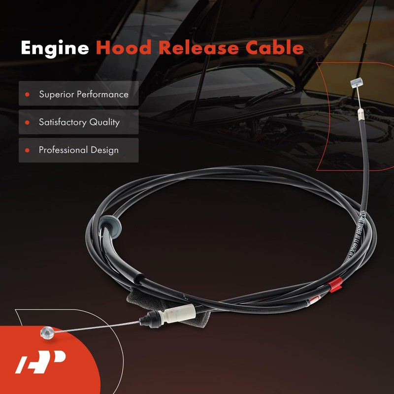 A-Premium Front Hood Latch Release Cable Without Handle Compatible with