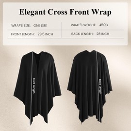 Pleneal Shawl Wraps for Women, Front Poncho Wrap Sweater Cross Open Poncho Wraps, Knitted Elegant Shawls for Fall Winter