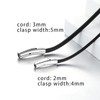 3mm Black Leather Cord Necklace with Durable Stainless Steel Snap