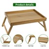 VaeFae Acacia Bed Table Tray, Wooden Breakfast Tray with Folding