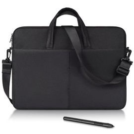 Portable Drawing Tablet Sleeve Shoulder Bag for Huion Kamvas Pro 16, Wacom Cintiq 16, XP-Pen Artist15.6 Pro, Graphics Tablet Case with Strap, Black