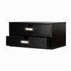 PACKGILO Wooden Storage Box Rustic Desktop Organizer with 2 Drawers