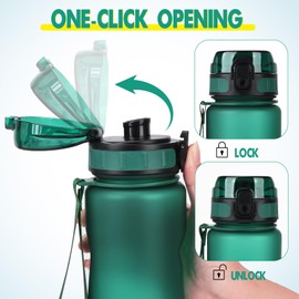 HASAGEI Sport Water Bottles 1 L, Leak-Proof Drinking Bottle Bicycle Sports Bottle with Capacity Scale Colour Gradient 1-Click Open for Outdoor, School, Gym, Camping