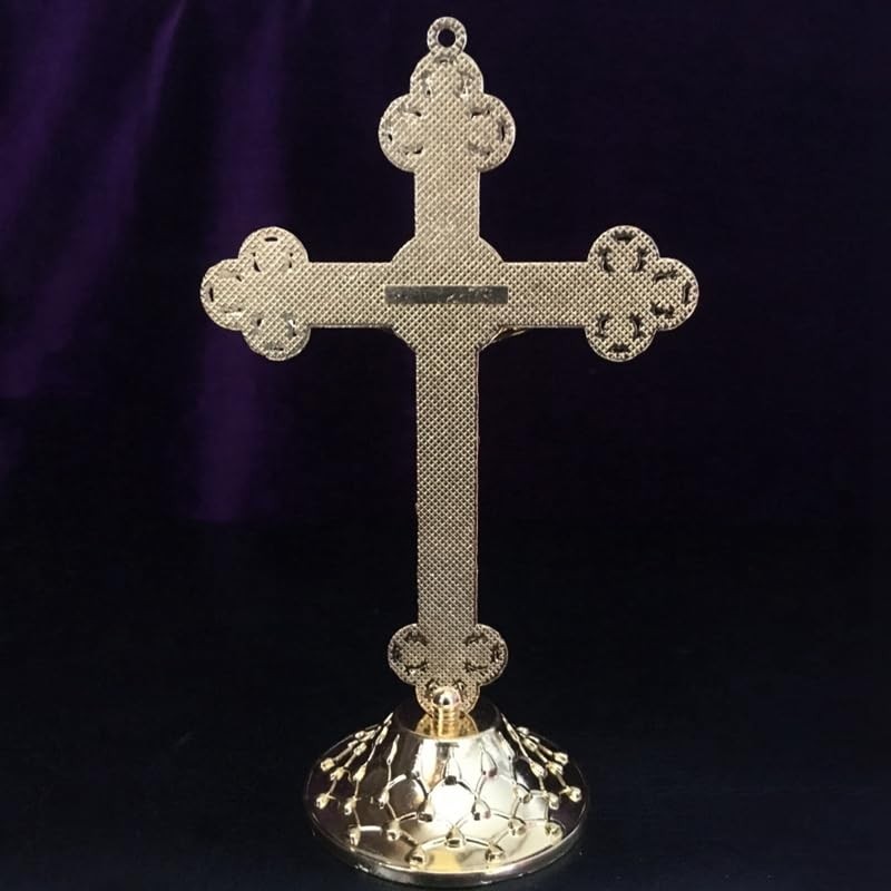 Standing Crucifix with Base Alloy for Home Chapel Decoration and