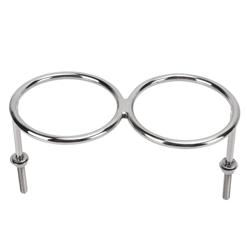 316 Stainless Steel Double Ring Cup Holder with Mounting Nut