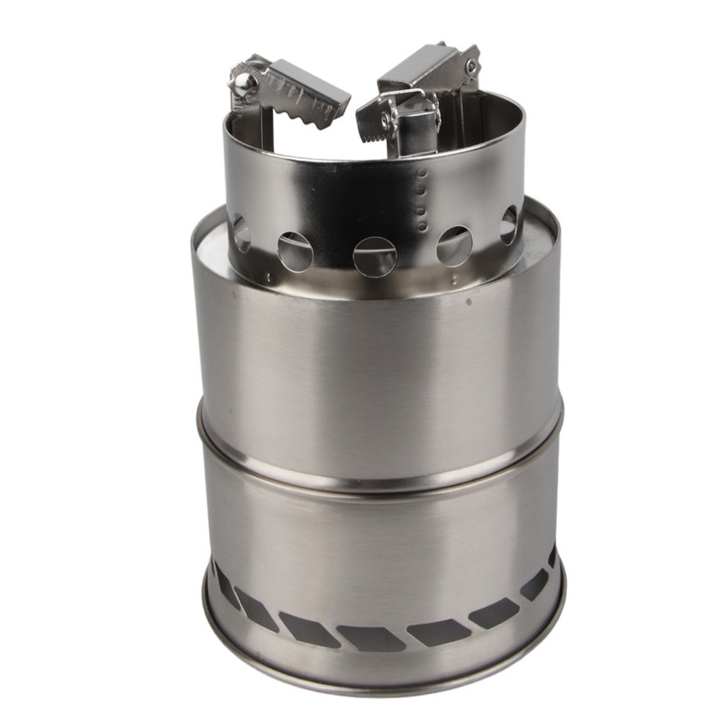 Outdoor Camping Equipment Windproof Wood Stove Cooking Stainless Steel Movable