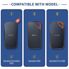 Yinke Case for SanDisk SSD/SanDisk Portable Extreme PRO External SanDisk Dedicated Protective Storage Carrying (Black)