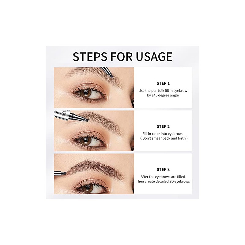 Microblading Eyebrow Pen - Long-Lasting 4D Four-Tip Waterproof Eyebrow pen