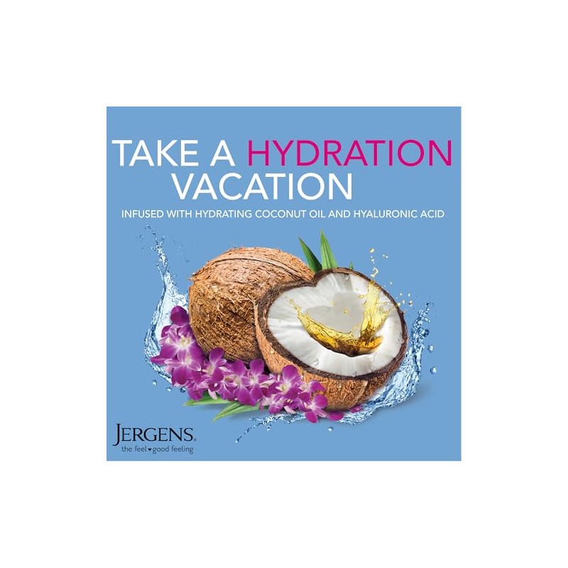 Jergens Wet Skin Moisturizer, Coconut Oil, 10 Ounce