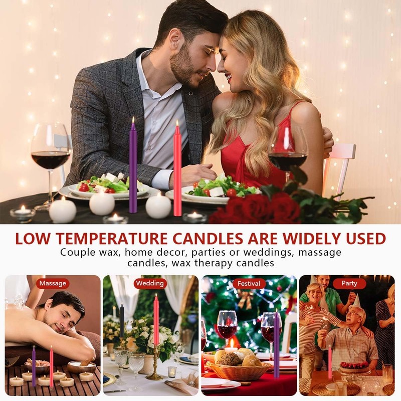 KISEER 6 Pcs Low Temperature Candles Low Heat Romantic Candles