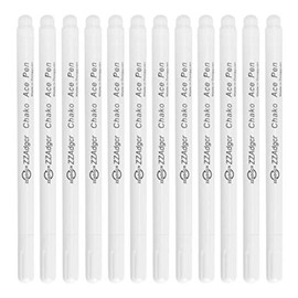 12Pcs White Color Heat Erasable Fabric Marking Pens Fabric Marker Water Soluble Ink Pen, Disappearing Ink Marking Pen for Tailor's Needlework Quilting Tracing and Stitching Sewing Tools