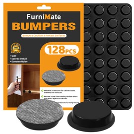 Adhesive Rubber Feet 128PCS 1/2 inches, Self Adhesive Black Bumpers, Small Feet for Electronics