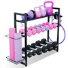 laapee 3-Tier Dumbbell Rack with 882 LBS Capacity, Multi-Purpose Weight