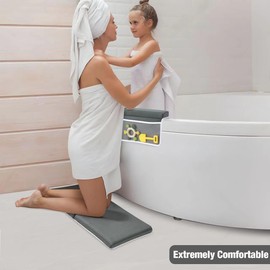 PandaEar Comfortable Baby Bath Kneeler and Elbow Rest Pad Set, Non-Slip Bathtub Kneeling Pad for Bathing Baby Tub Knee Mat, Bath Pad for Tub, Bath Tub Cushion Mat with Toy Organizer Storage Pockets