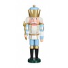 Seiffener Volkskunst German nutcracker King white-blue, height 40 cm / 16 inch, original Erzgebirge by