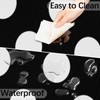 Outdoor Tablecloth with Umbrella Hole and Hidden Zipper,Black White Polka