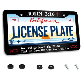 John 3:16 Christian Religious License Plate Frame for God So Loved The World for Car Decorative Parts Stainless Steel License Plate for Standard Us Canada License Plate Holder 12x6 Inch