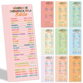 Celavoy Spanish Bible Emergency Numbers Bookmark - Paper Bookmarks Bulk