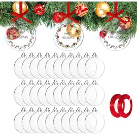 JMNHSOA Acrylic Christmas Decoration Ornaments 7.6 cm Pack of 50