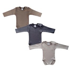 MEA BABY Unisex Baby Long-Sleeved Bodysuit in Pack of 5, Baby Long Sleeve Bodysuit with Print, Baby Long Sleeve Bodysuit for Girls, Baby Long Sleeve Bodysuit for Boys, Mix of colours 3 (3 pack)