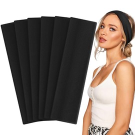 BELEVO Black Hair Band Women's Thin - Pack of 6 Sports Headband Women's Summer Soft Wide Headband, Non-Slip & Stretchy, Fashion Hair Bands for Cosmetics, Workout, Yoga, Running, Fitness, Gym