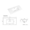 Walnest 36" Drop-In Rectangular Ceramic Bathroom Vanity Sink Top with