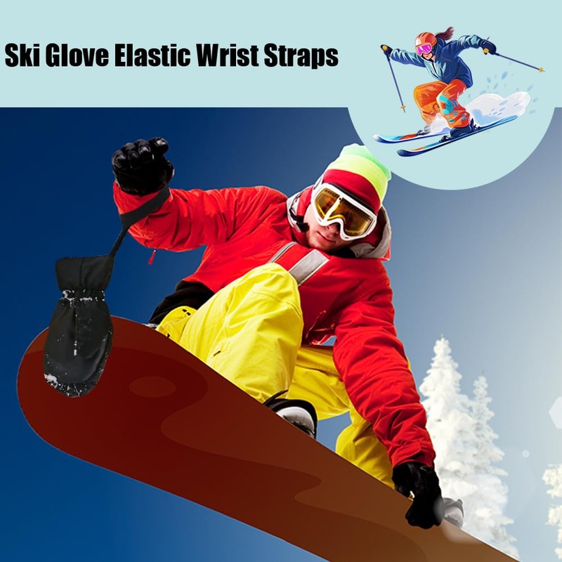 8 PCS Ski Glove Leash Adjustable Glove Safety Strap Anti-Lost