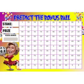 Gifts and Temptations Bonus Ball Fundraising Card Scratch Cards, A4 Size, Lottery Game for Parties, Fayres, Pubs, Events